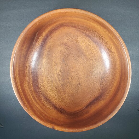 Turned 11" x 4 3/4" Wooden Serving Bowl - Rustic Home Decor - Picture 8 of 9